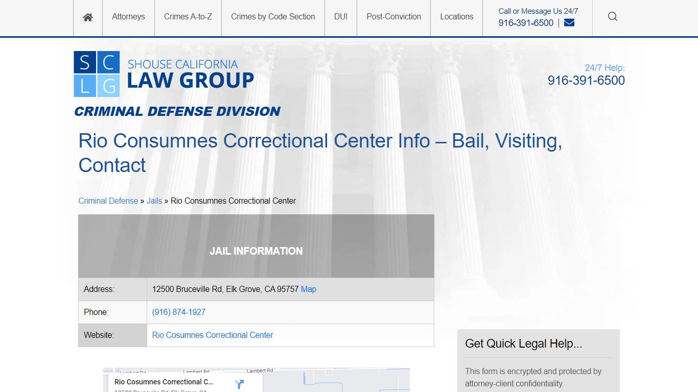 Rio Consumnes Correctional Center Info – Bail, Visiting, Contact